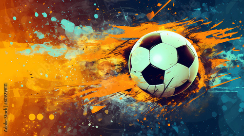 Naklejka Soccer, football background. Generative AI.