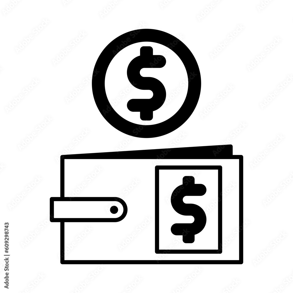 Solid Line Wallet design vector icon design vector line icon svg Solid Line Wallet design vector icon design vector line icon svg