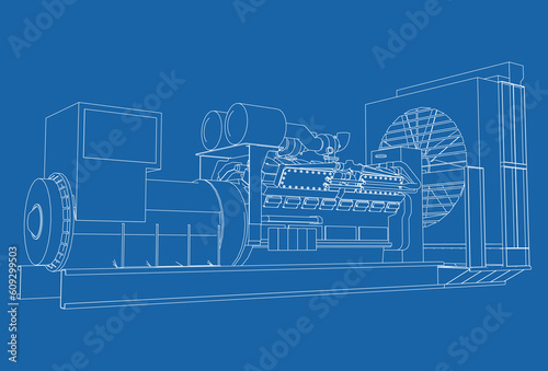 Industrial standby dieasel generator at a power generation