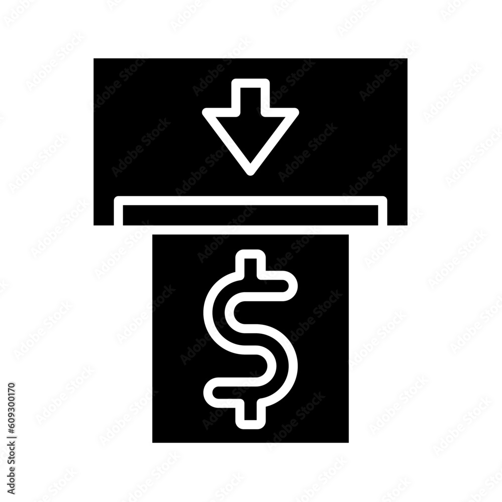 Solid Withdraw design vector icon design vector line icon svg Solid Withdraw design vector icon design vector line icon svg
