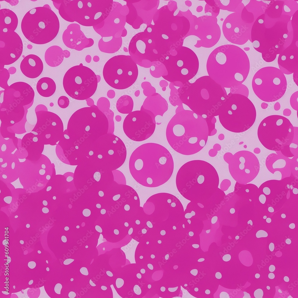 Blob style pattern, viva magenta color, painting