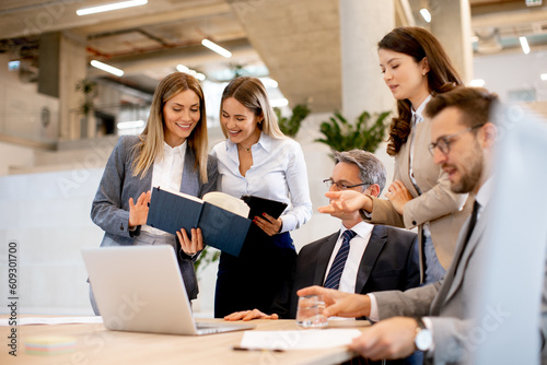 Young startup team working in the office