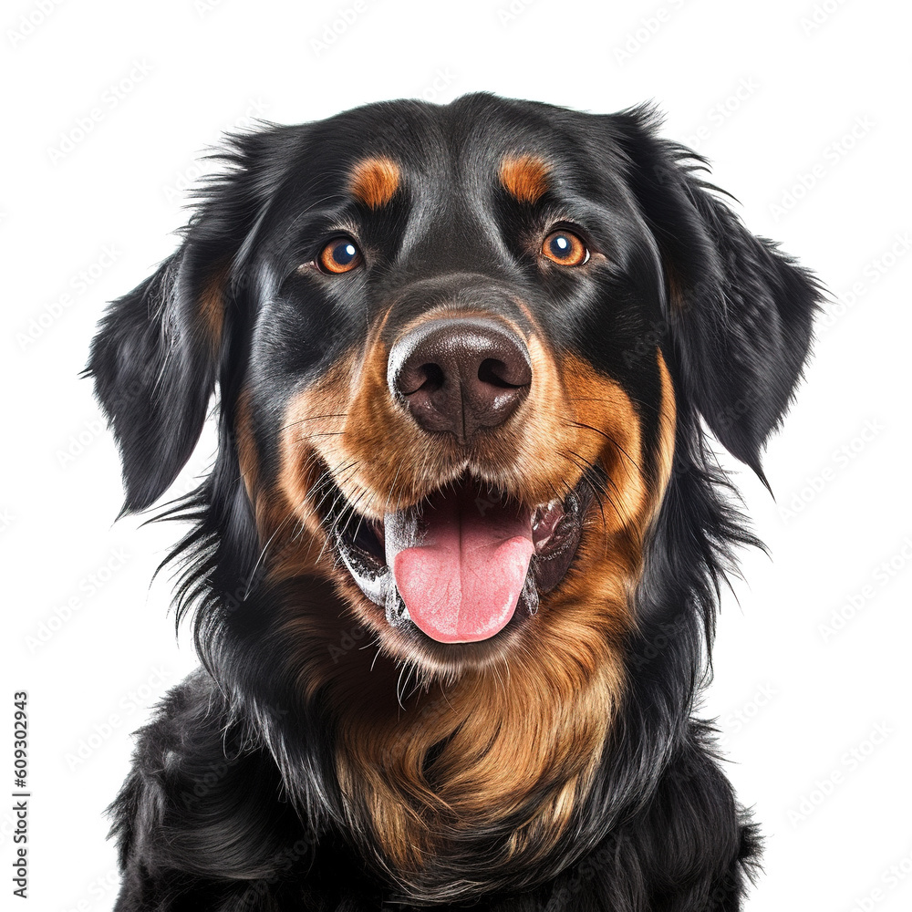 Dog on white background. Generative AI Dog on white background. Generative AI