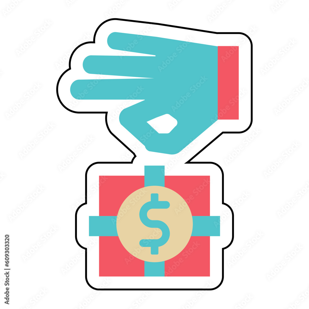 Sticker Give gift design vector icon design vector line icon svg