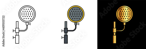 Pop filter icon representing enhanced audio clarity and the elimination of plosive sounds for professional recordings.