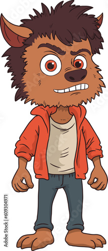 little boy in werewolf halloween costume character