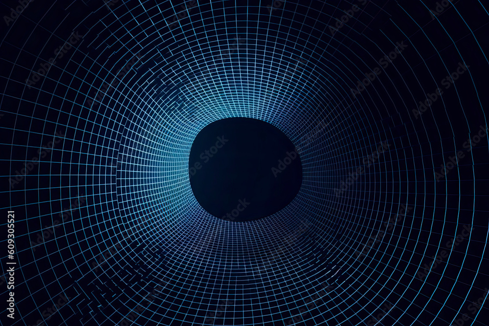Futuristic abstract frame tunnel. 3D hole grid background. For website and banner design. Big data visualization.AI Generative Futuristic abstract frame tunnel. 3D hole grid background. For website and banner design. Big data visualization.AI Generative