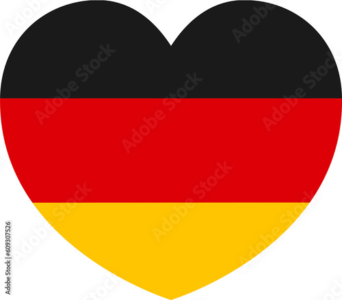 German Germany Flag Heart C...
