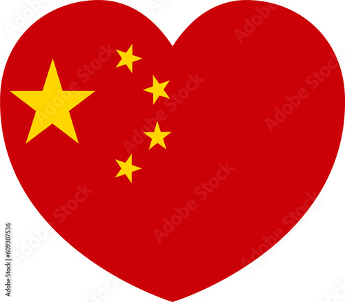 Free Download China Chinese Flag Heart Concept - GFXLoad