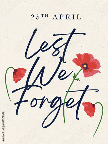 Foto Lest we forget: Remembrance day anzac poster
