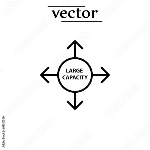 large capacity icon, expand icon vector illustrationon white background..eps