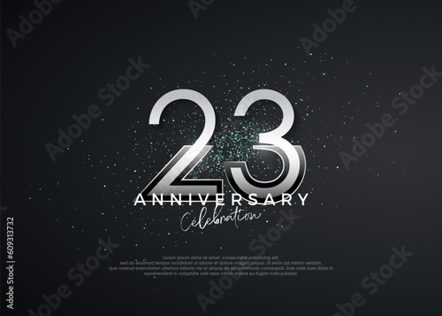 Simple and elegant numbers. 23rd anniversary celebration. Premium vector for poster, banner, celebration greeting. photo