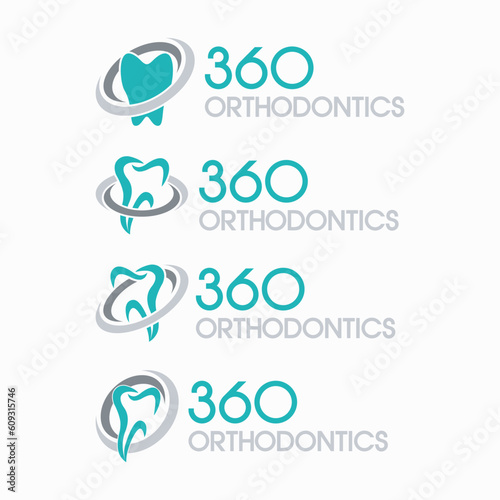 orthodontics dental logo design vector