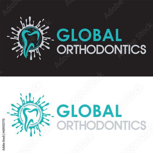 orthodontics dental logo design vector