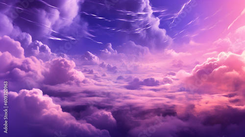 Purple Sky and Clouds Dreamy | Generative AI | Generativ (KI) 