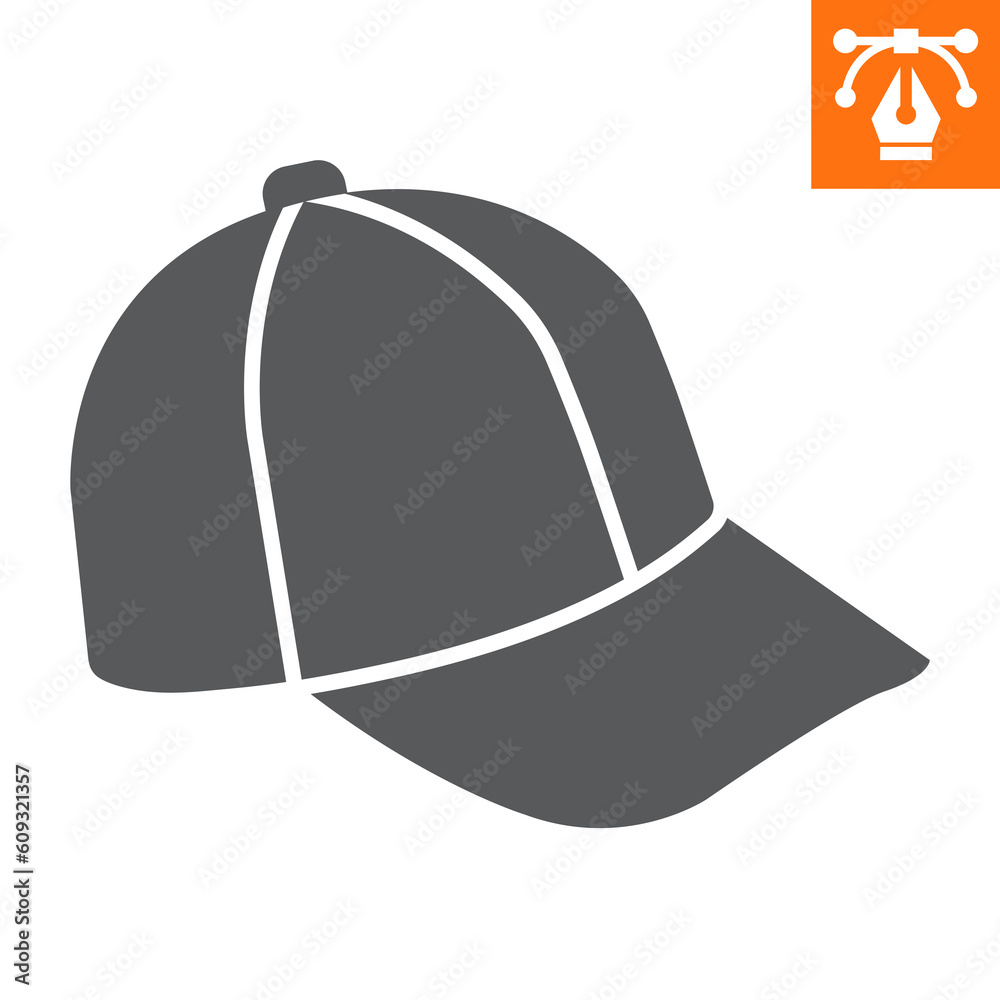 Baseball cap solid icon, glyph style icon for web site or mobile app, America and clothes, baseball cap vector icon, simple vector illustration, vector graphics with editable strokes. Baseball cap solid icon, glyph style icon for web site or mobile app, America and clothes, baseball cap vector icon, simple vector illustration, vector graphics with editable strokes.
