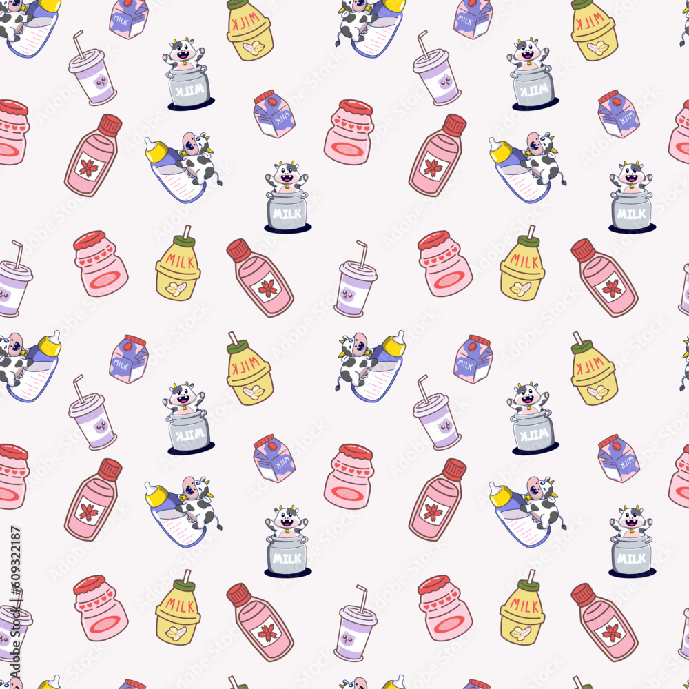 Perfect Kids Apparel Trendy Textile Wrapping Collage Print Seamless Pattern Illustrations - 24