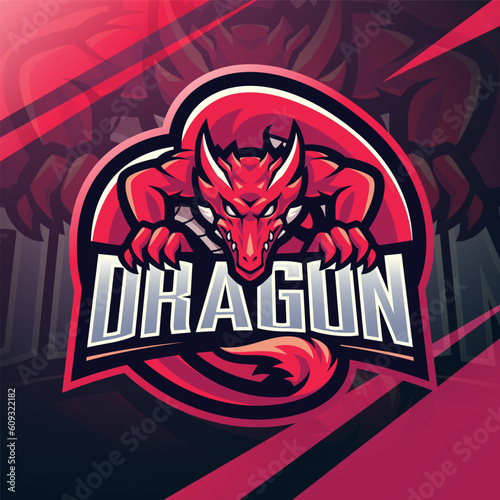 Dragon esport mascot logo design