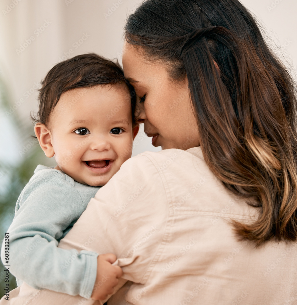 Love, portrait and mother with baby, happy and smile during child development routine in their home together. Family, face and mom with girl toddler in living room having fun, embrace and loving Love, portrait and mother with baby, happy and smile during child development routine in their home together. Family, face and mom with girl toddler in living room having fun, embrace and loving