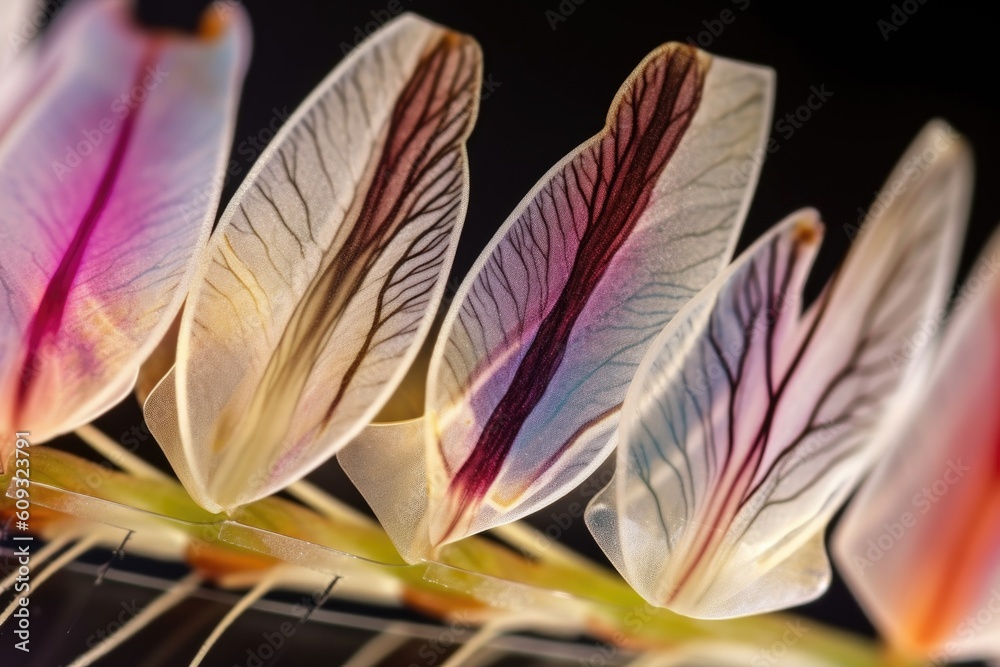 microscope slide with close-up view of delicate flower petals, created with generative ai microscope slide with close-up view of delicate flower petals, created with generative ai