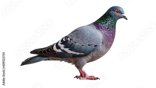 Pigeon isolated on transparent background created with generative AI technology