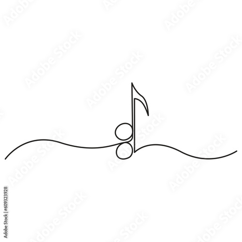  Musical notes vector drawing. White background. 