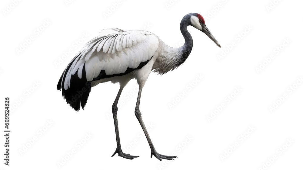 Crane isolated on transparent background created with generative AI technology Crane isolated on transparent background created with generative AI technology