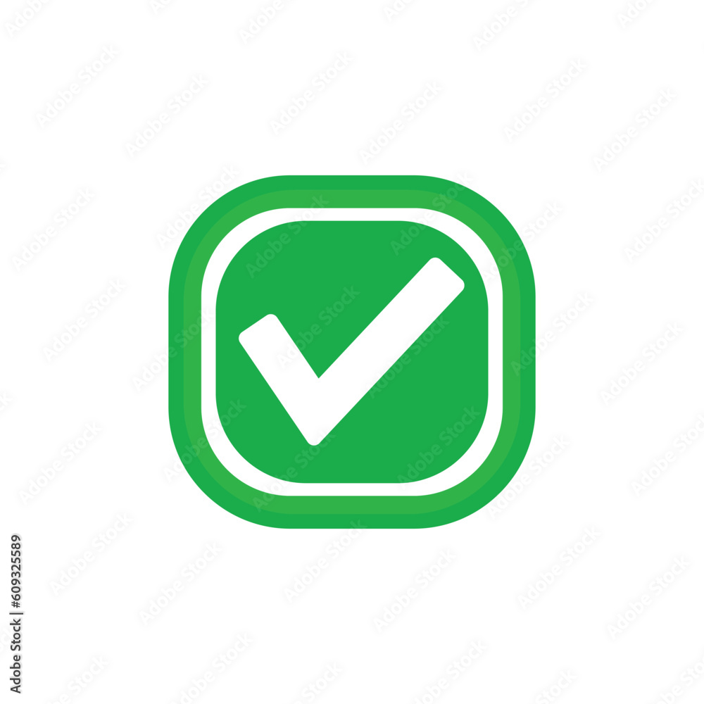 Check mark green line icons. Vector illustration. - Vector Check mark green line icons. Vector illustration. - Vector