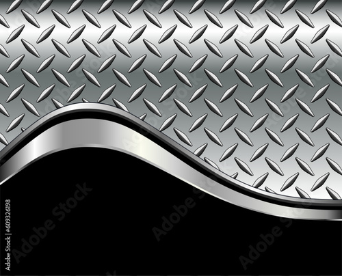 Metal background shiny chrome metallic with diamond plate texture, silver polished steel  texture wallpaper.