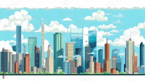 Beautiful skyline of the city  illustration art