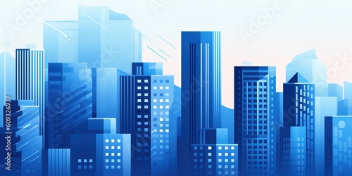 Beautiful skyline of the city  illustration art  cartoon style