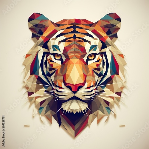 Hand drawn tiger face illustration made with generative Ai technology

