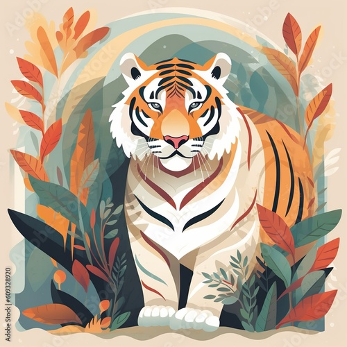 tiger illustration made with generative ai technology