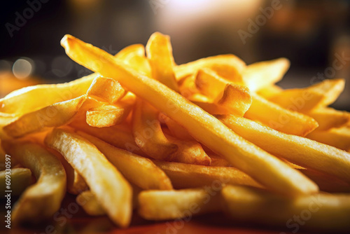 French fries close-up generative ai