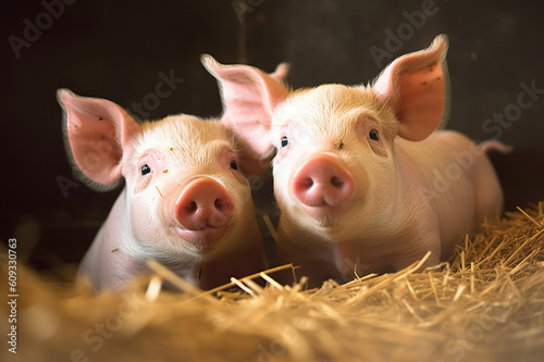 Playful Farm Animals in their Natural Habitat. created with Generative AI