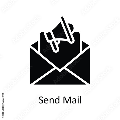 Send Mail Vector   solid Icon Design illustration. Digital Marketing  Symbol on White background EPS 10 File