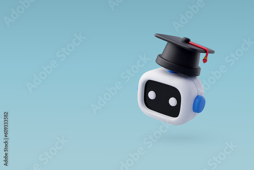 3d Vector Robot Machine Learning, AI in science and business, Technology and engineering concept.
