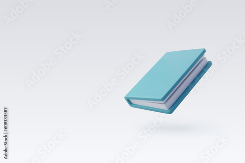 3d Vector Closed Book, Back to school concept.