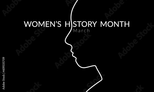 Elegant Silhouette for Women's History Month Celebration Poster Design