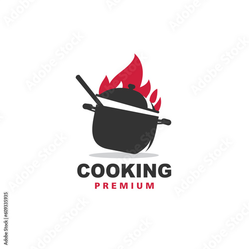 cooking pot hipster modern logo vector icon illustration