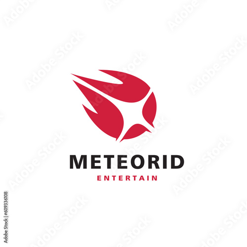 minimalist logo vector meteorite with light