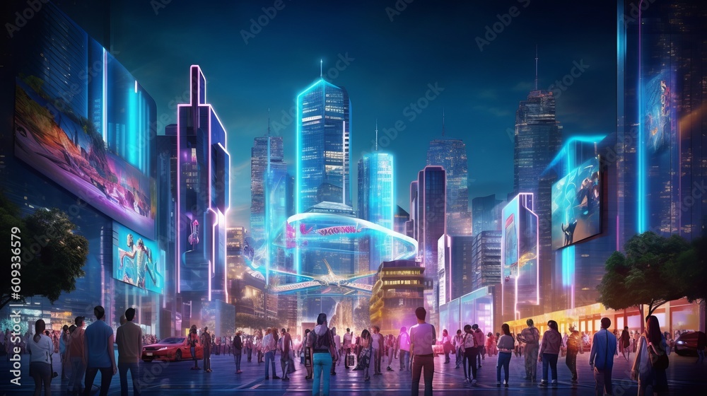 Neon Nexus: The Pulse of the Future Cityscape. Generated AI