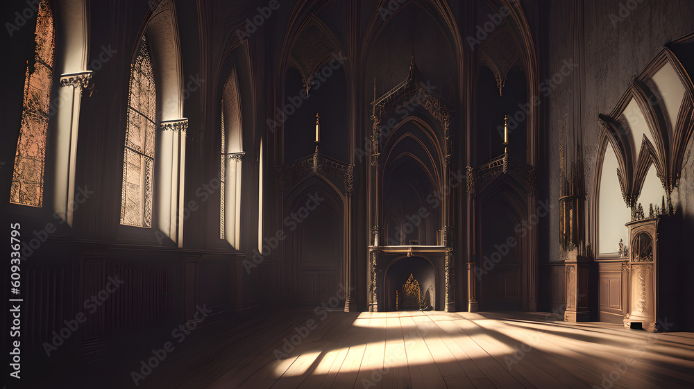 Obraz premium Digital Gothic Castle Backdrop