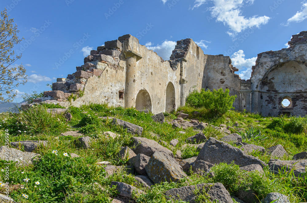 Matron Kilisesi (Church) ruins in  Erythrai antique city near Ildir (Cesme, Izmir province, Turkey) 