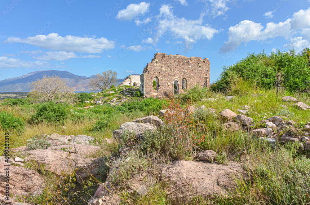 Matron Kilisesi (Church) ruins in  Erythrai antique city near Ildir (Cesme, Izmir province, Turkey) 