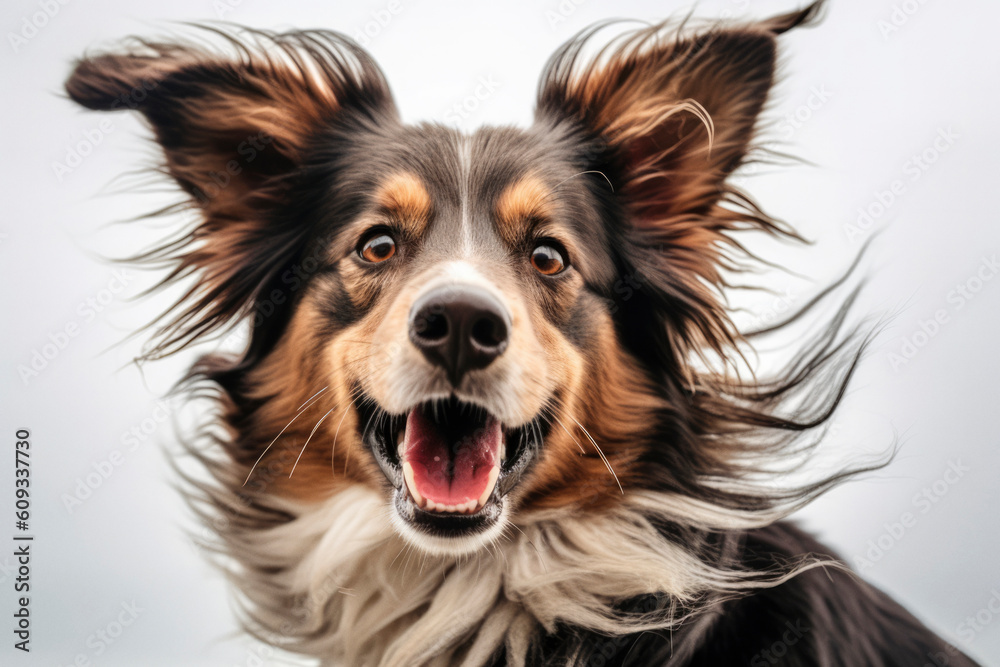 Fototapeta premium Portrait of happy dog. Generative AI