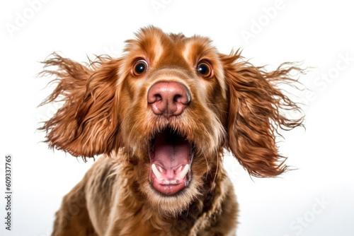 Portrait of happy dog. Generative AI © sanneberg
