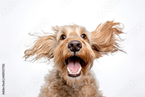 Portrait of happy dog. Generative AI