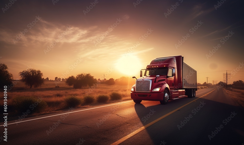 semi-truck speeding on a road