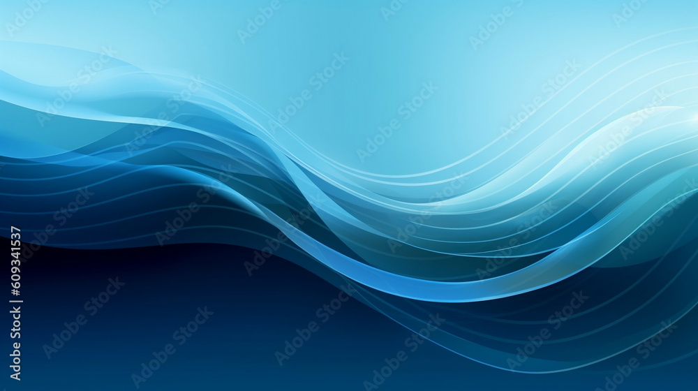 Fototapeta premium Abstract Blue Wave on Background Vector Illustration. Generative ai.